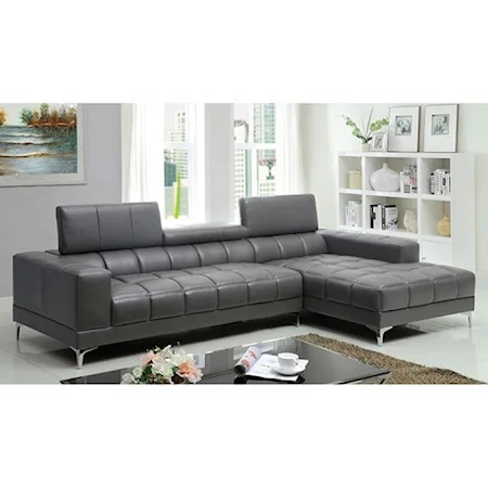 Sectional with Chaise and Adjustable Headrests